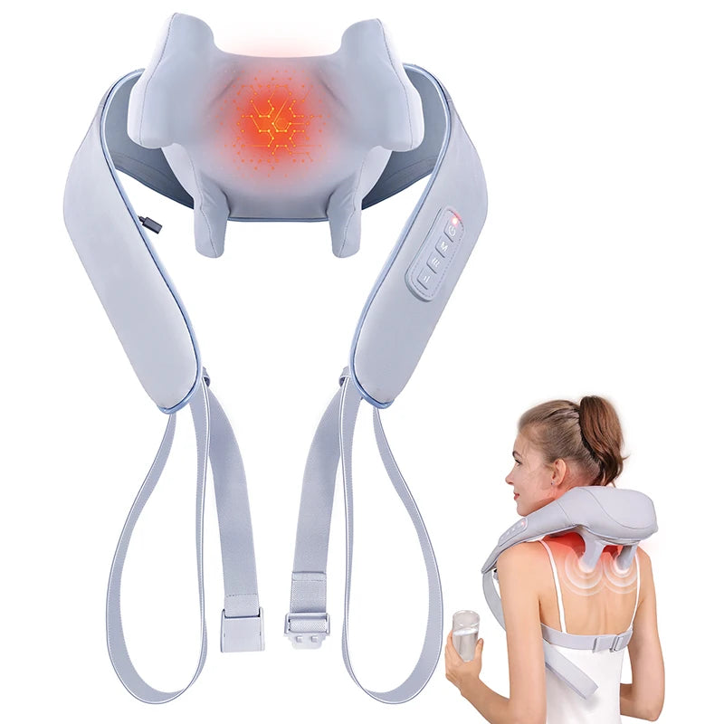 MASGRE Shiatsu Back Neck Massager With Heat Cordless 3D Kneading