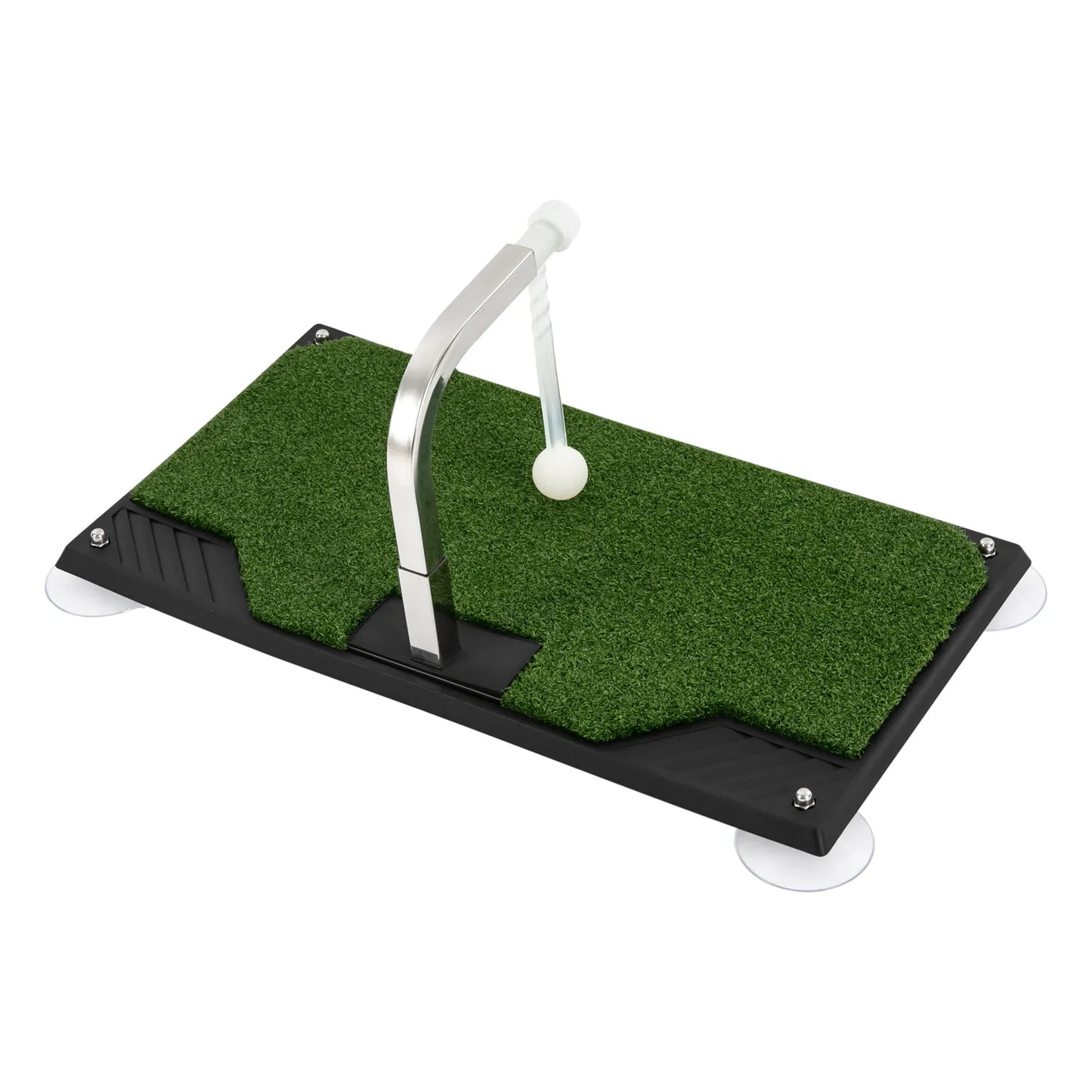Foldable Indoor Golf Swing Trainer Mat With Auto Ball Return System 5 Level Tee Height Home Practice