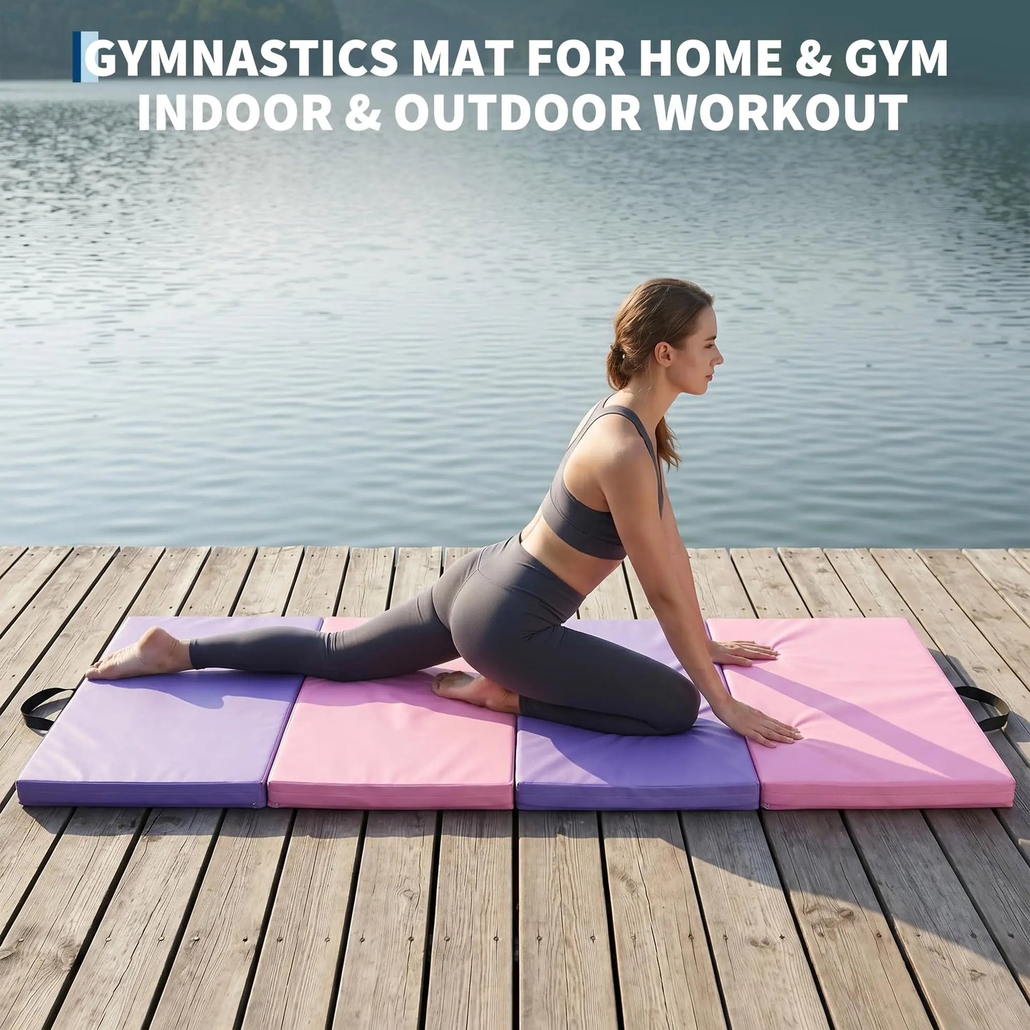 HiMiss Folding Gymnastics Exercise Mat For Home Workout Training