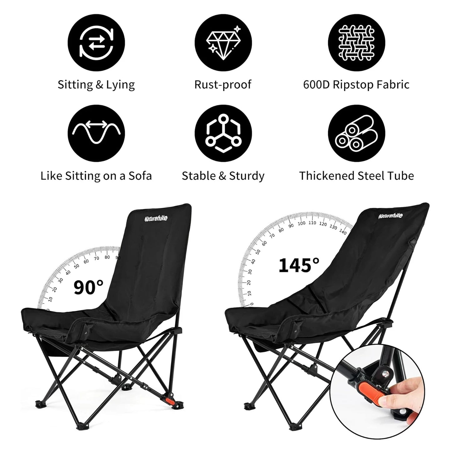 Naturehike Sea Star Recliner Folding Camp Chair for Outdoor Relaxation