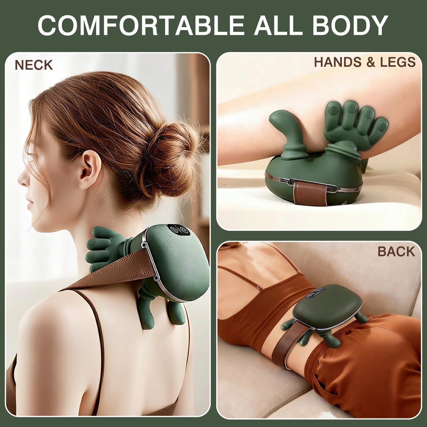 Shoulder And Neck Massager With Bionic Heated 4D Kneading Simulates Real Palm Massage For Home Use