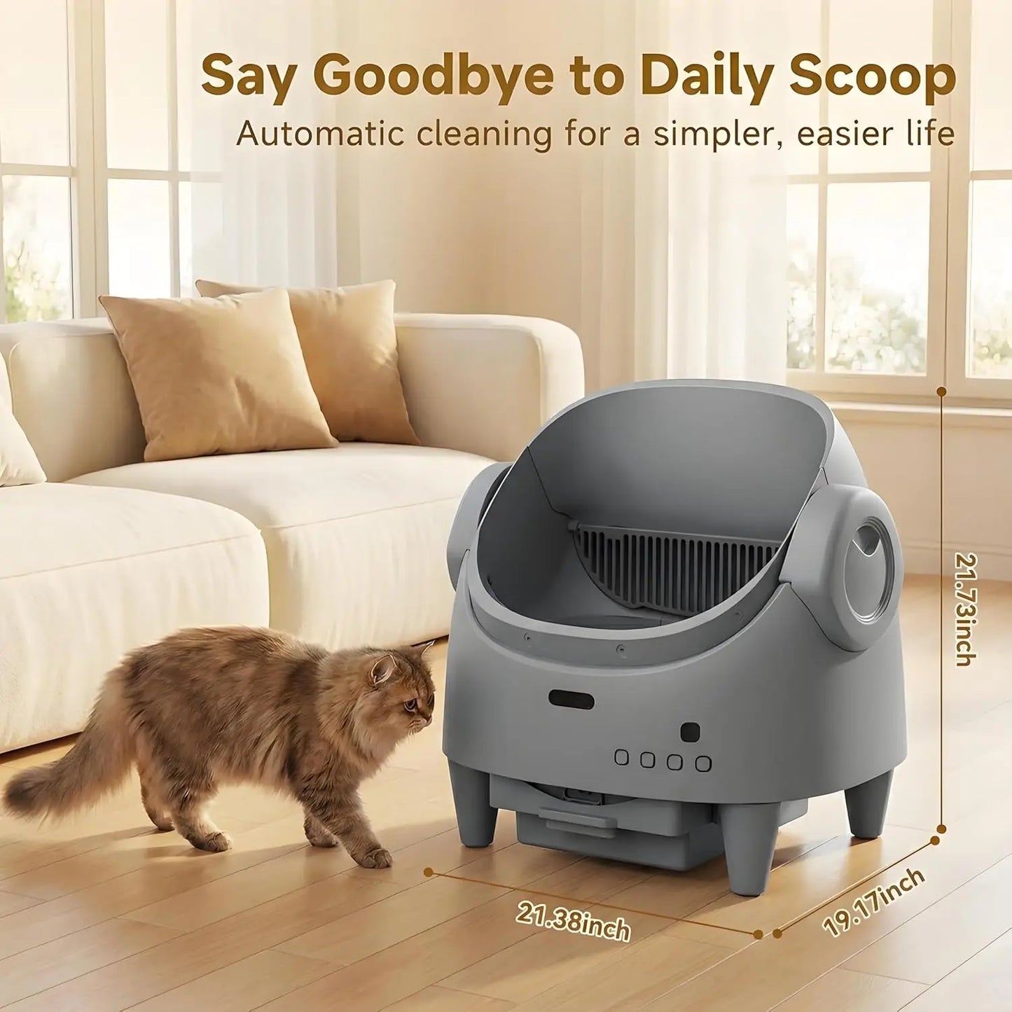 Smart Open Automatic Cat Litter Box 8L Self-Cleaning WiFi App Control Anti-Pinch Odor Removal Electric Pet Toilet
