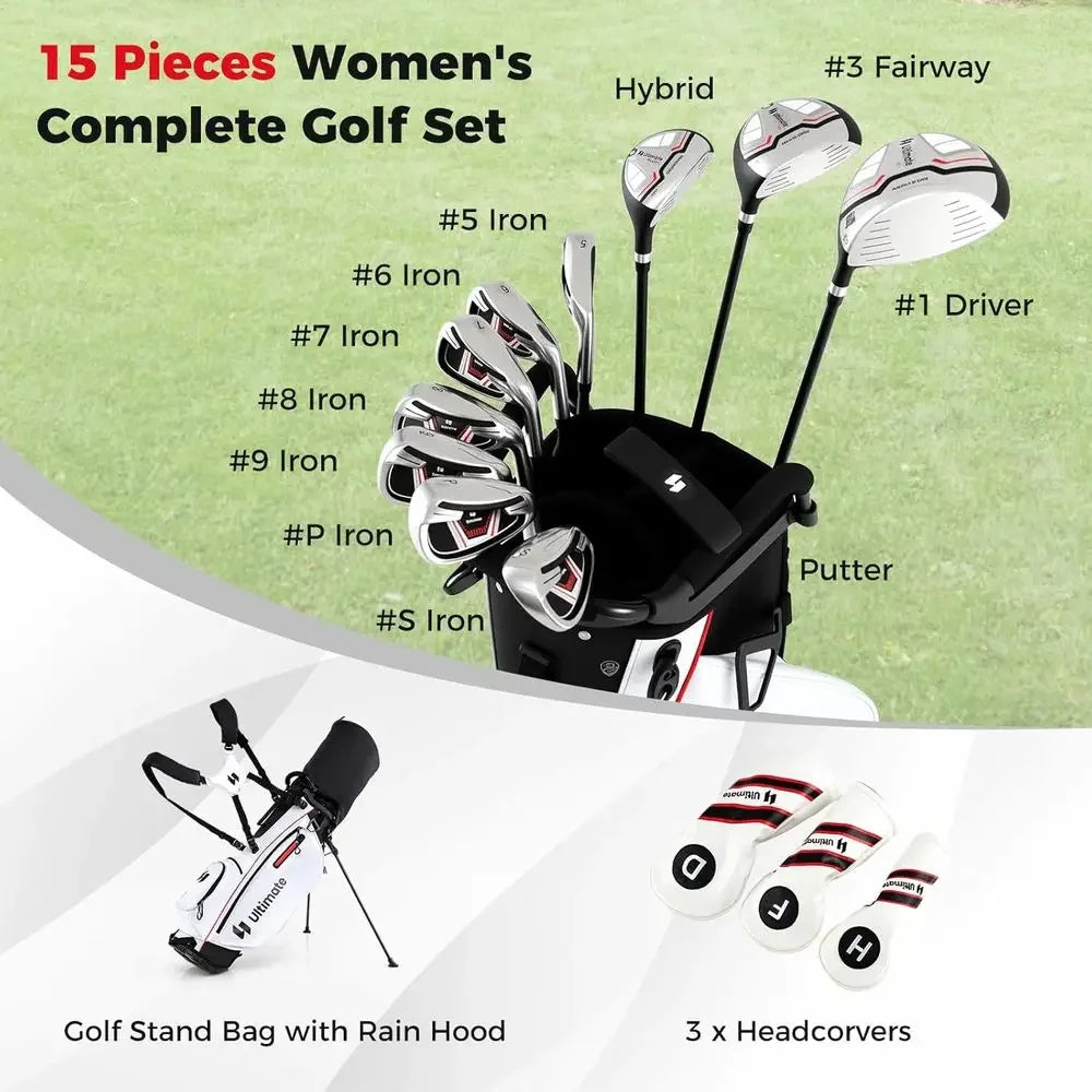 Women's Golf Club Complete Set With Driver Irons Putter Bag