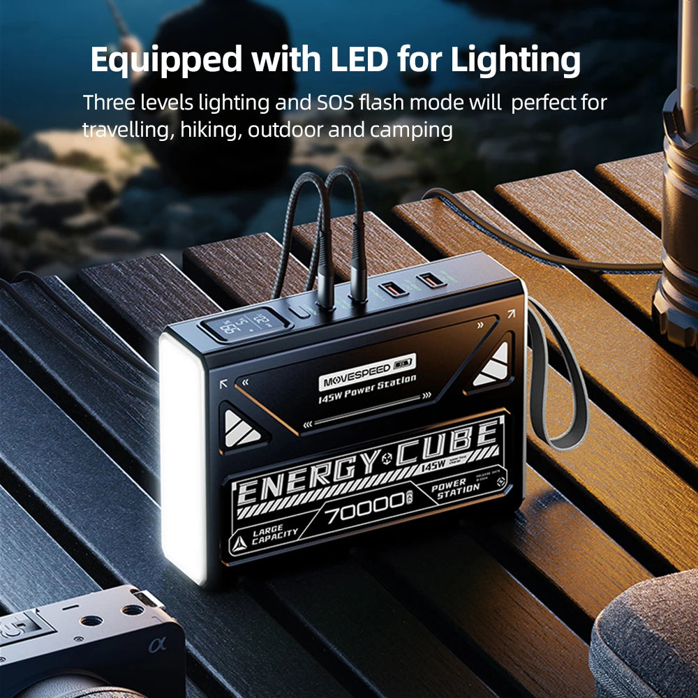 LED Camping Lantern 70000mAh Rechargeable Battery Power Bank Outdoor
