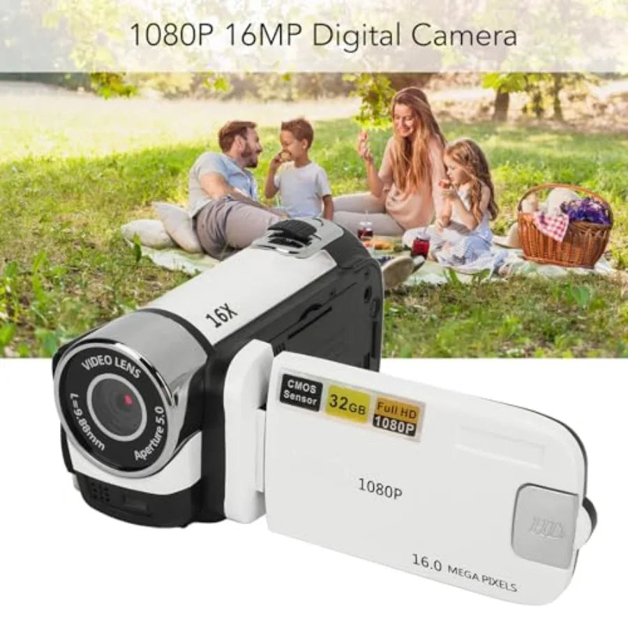 2.5K Video Camcorder With 16X Digital Zoom And Fill Light