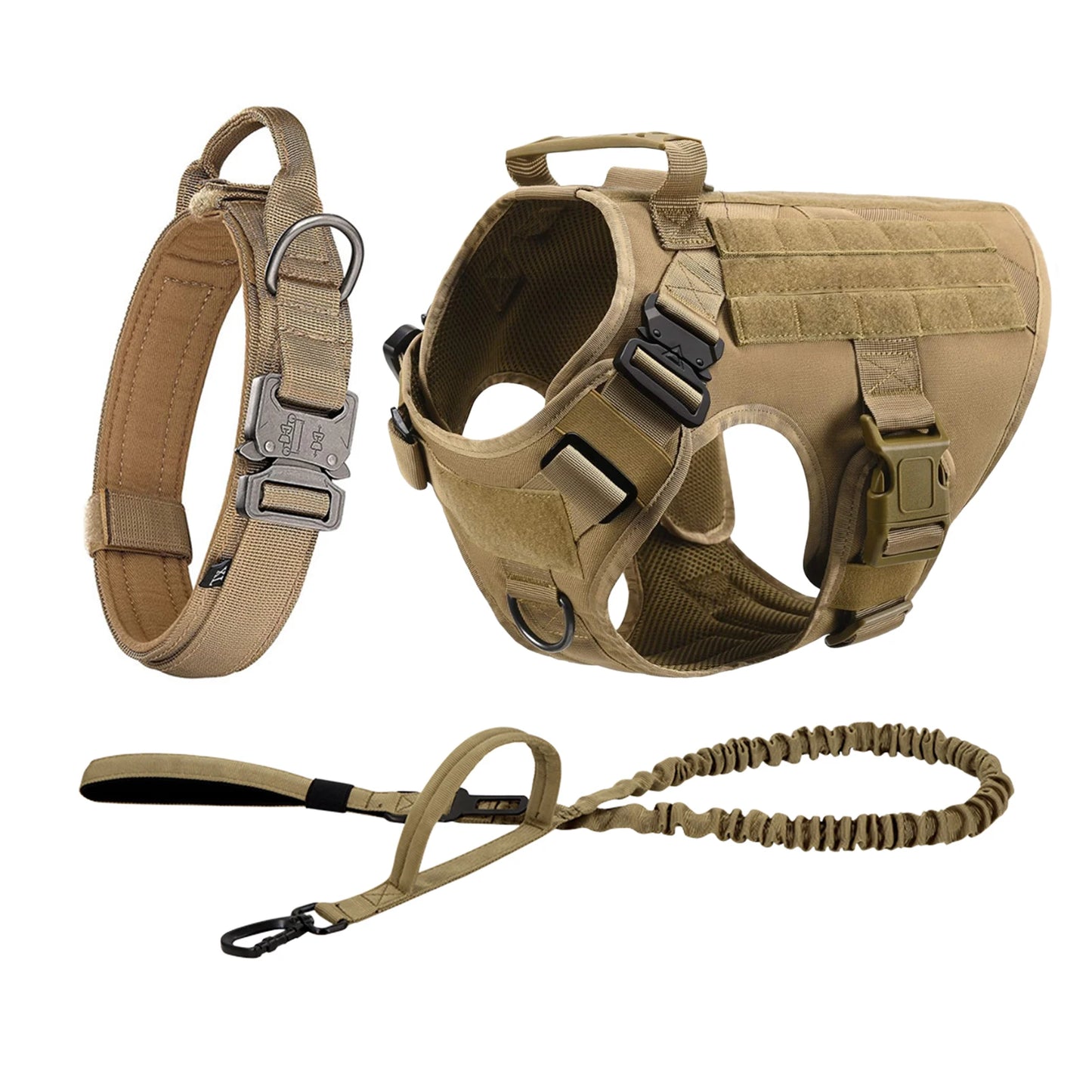 MOLLE Tactical Dog Harness With Padded Quick Release Buckles