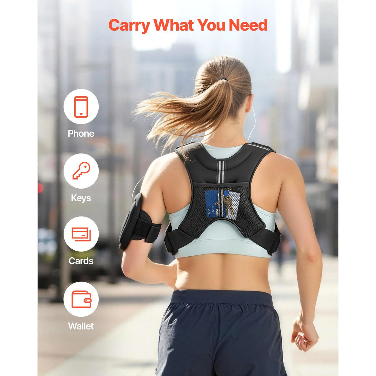 10 lbs Body Weight Vest for Men Women with Reflective Stripe, Adjustable Buckle, Workout Equipment for Strength Training, Running, Jogging, Fitness, Muscle Building, Weight Loss