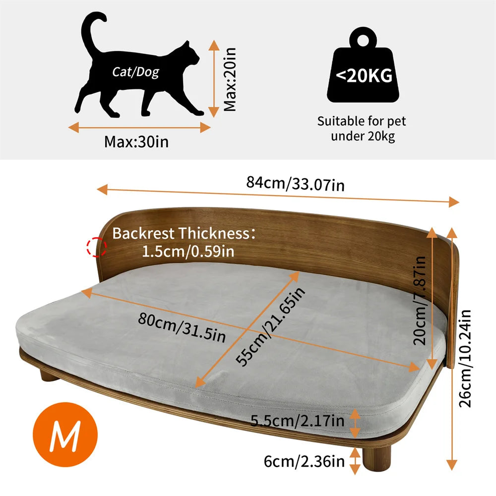 BORWART CN Elevated Wooden Pet Sofa For Small Dogs