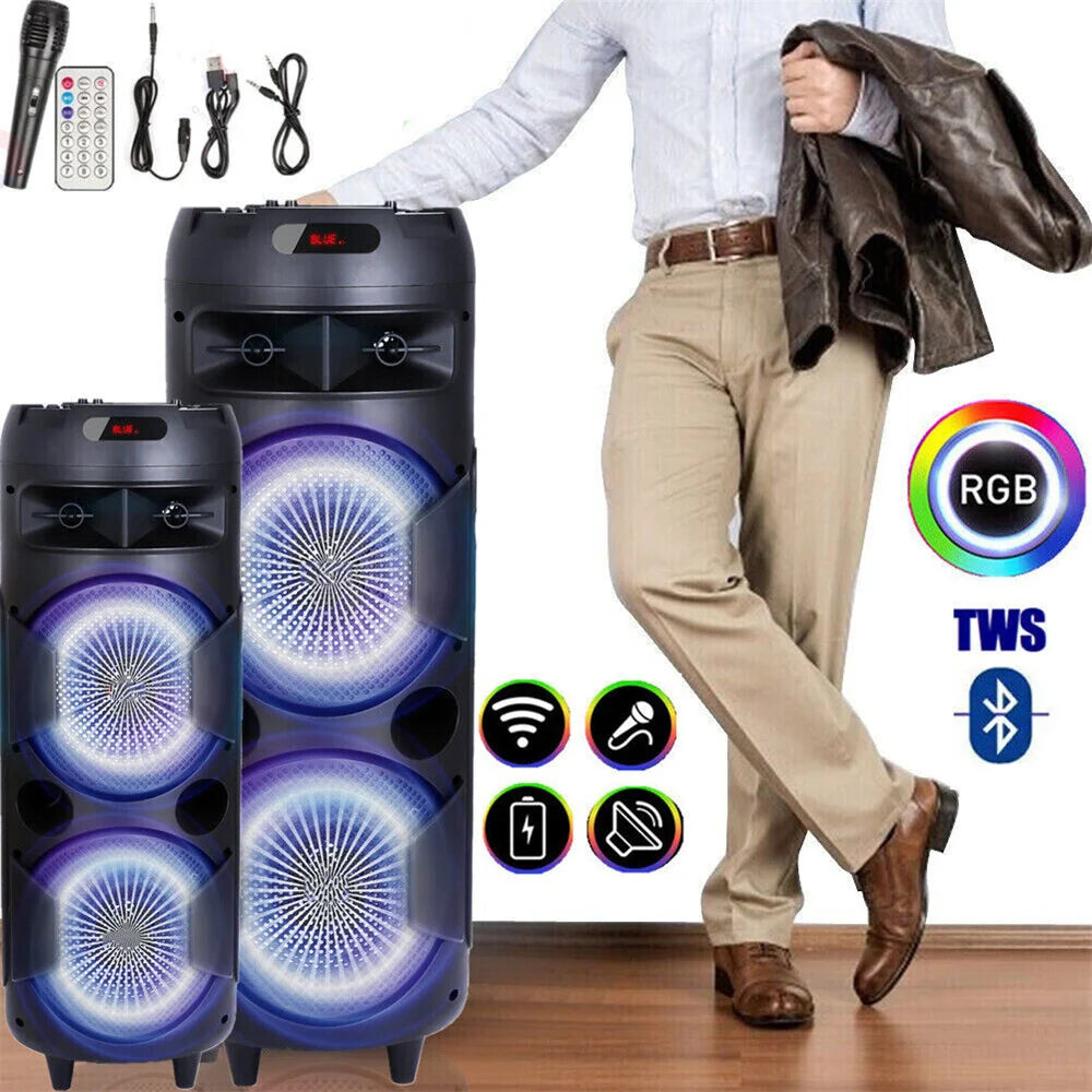 CURUK 6000W Portable Bluetooth Speaker Subwoofer RGB Light