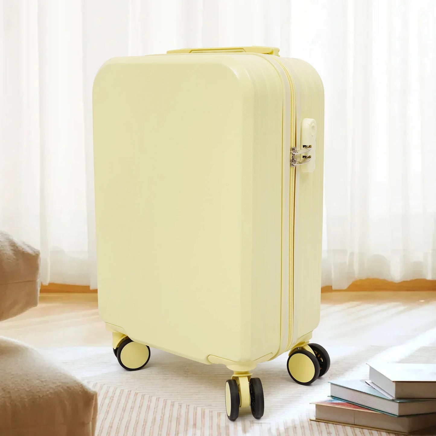 Abs Rolling Luggage With Spinner Casters And Telescopic Handle