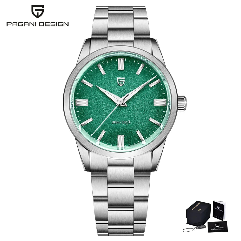 PAGANI DESIGN Men's Quartz Watch With Sapphire Crystal Stainless Steel