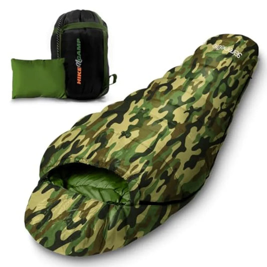 Cotton Mummy Sleeping Bag 0 Degree Military Style Lightweight Waterproof