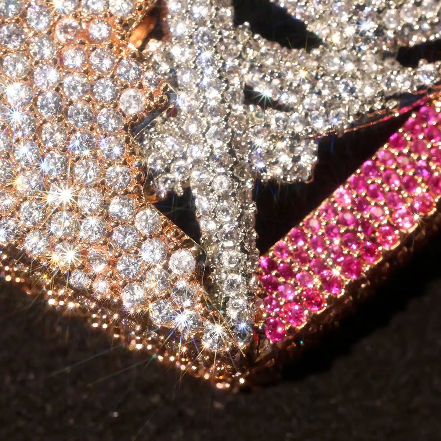 Lyee Cyee Iced Out Zircon Broken Heart Skeleton Pendant
