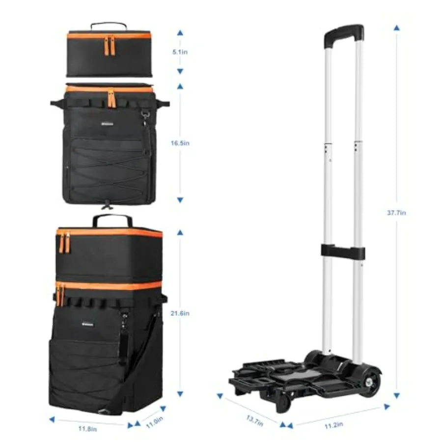 Tailgating Rolling Cooler Bag 72 Can Capacity With Wheels
