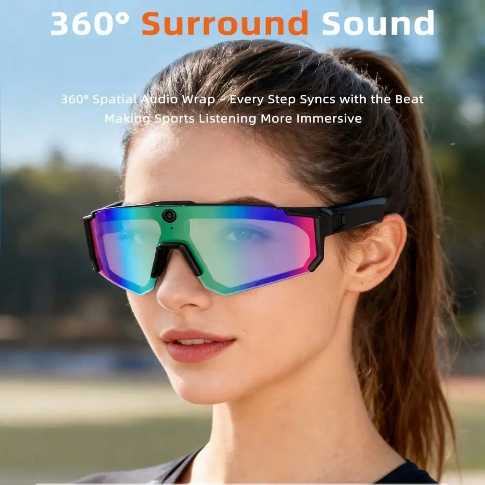 Hivisuals AI Camera Sports Sunglasses Bluetooth Audio And UV Protection