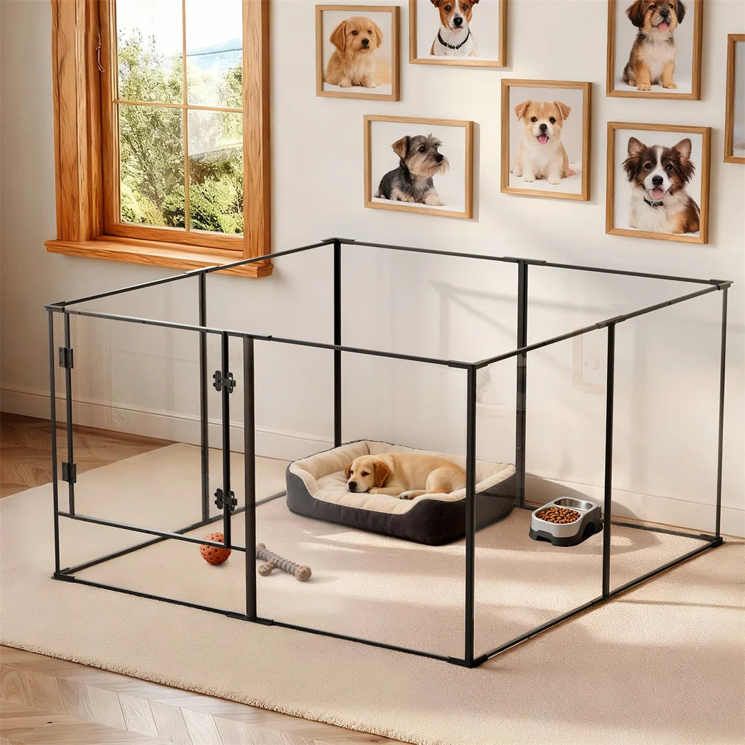 BINGOPAW 8 Panels Acrylic Dog Playpen Whelping Pen For Puppies Rabbits