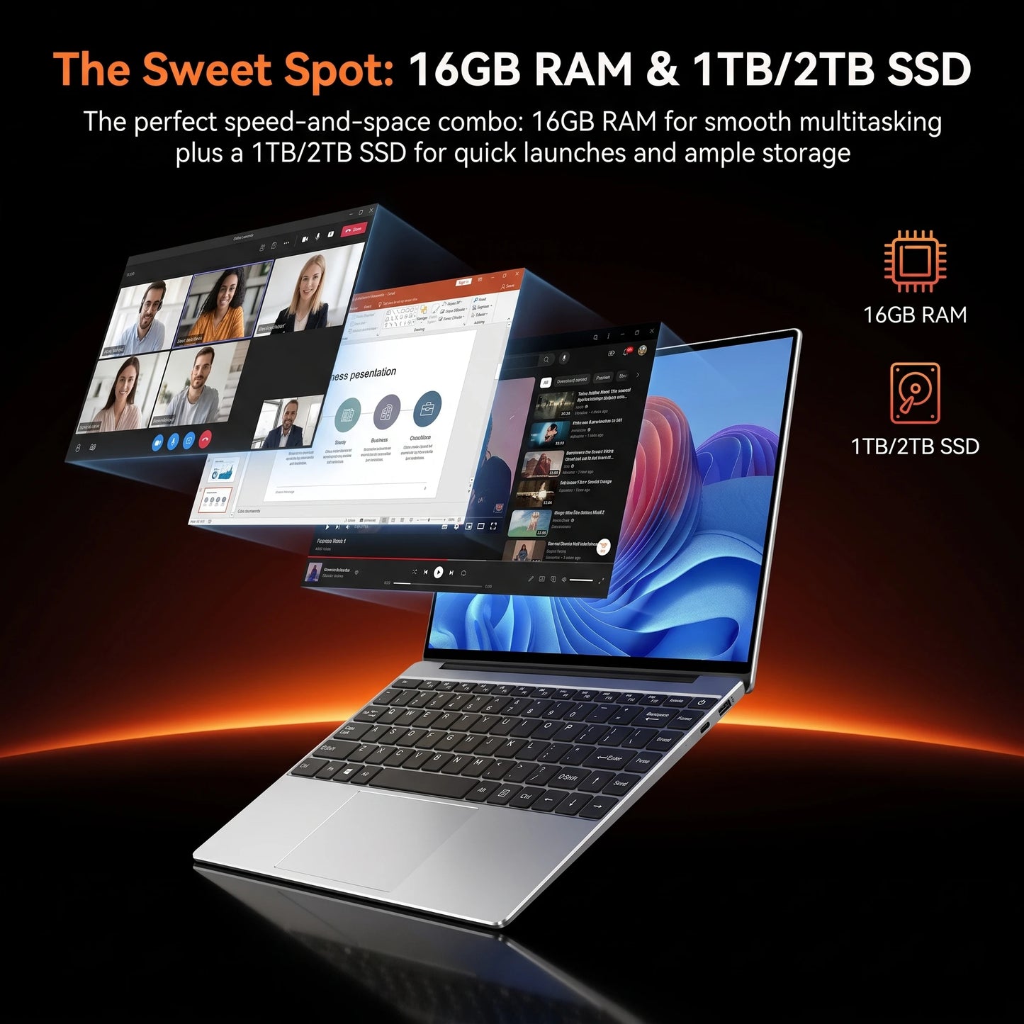 LENO Intel Core 4405U Gaming Laptop 16GB RAM 1TB 2TB SSD Windows 11