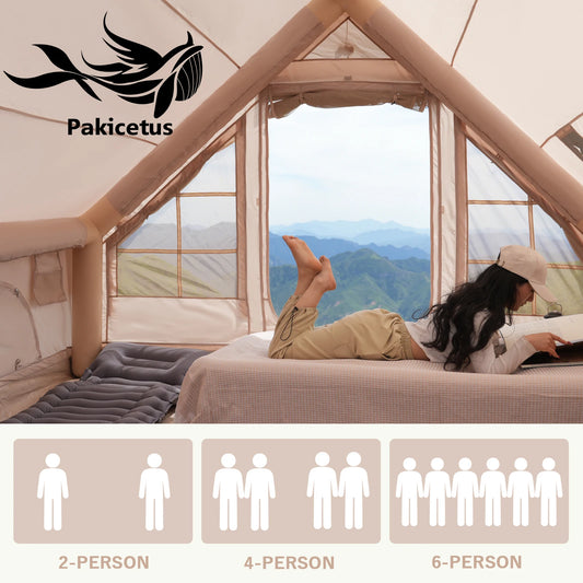 Pakicetus Inflatable Glamping Tent With Manual Pump And Weatherproof Design