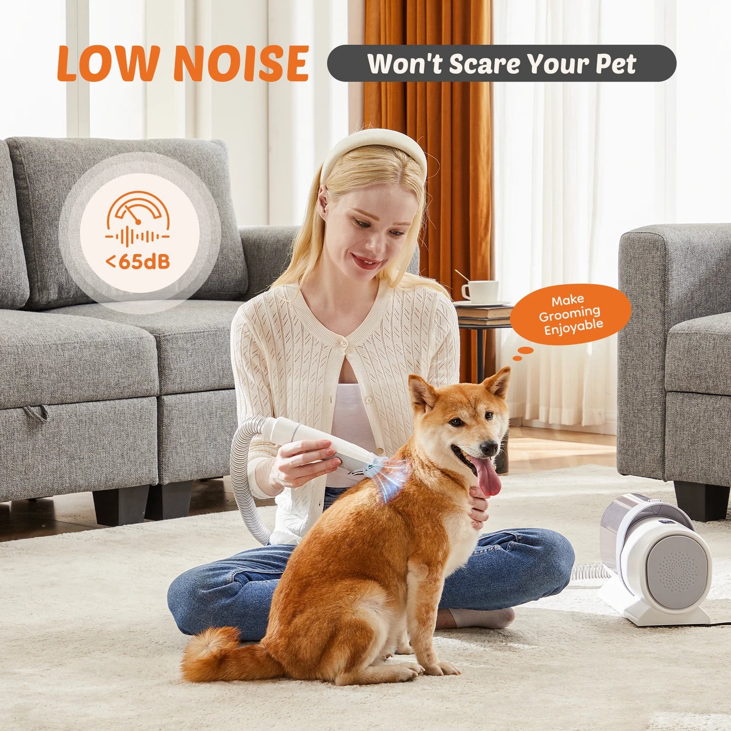 Professional Pet Grooming Vacuum Kit With Cordless Clippers And 5 Groomer Tools