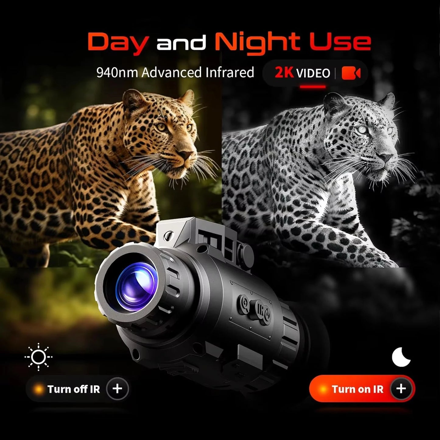 GOYOJO Night Vision Goggles NVG Helmet Mounted For Hunting And Recording
