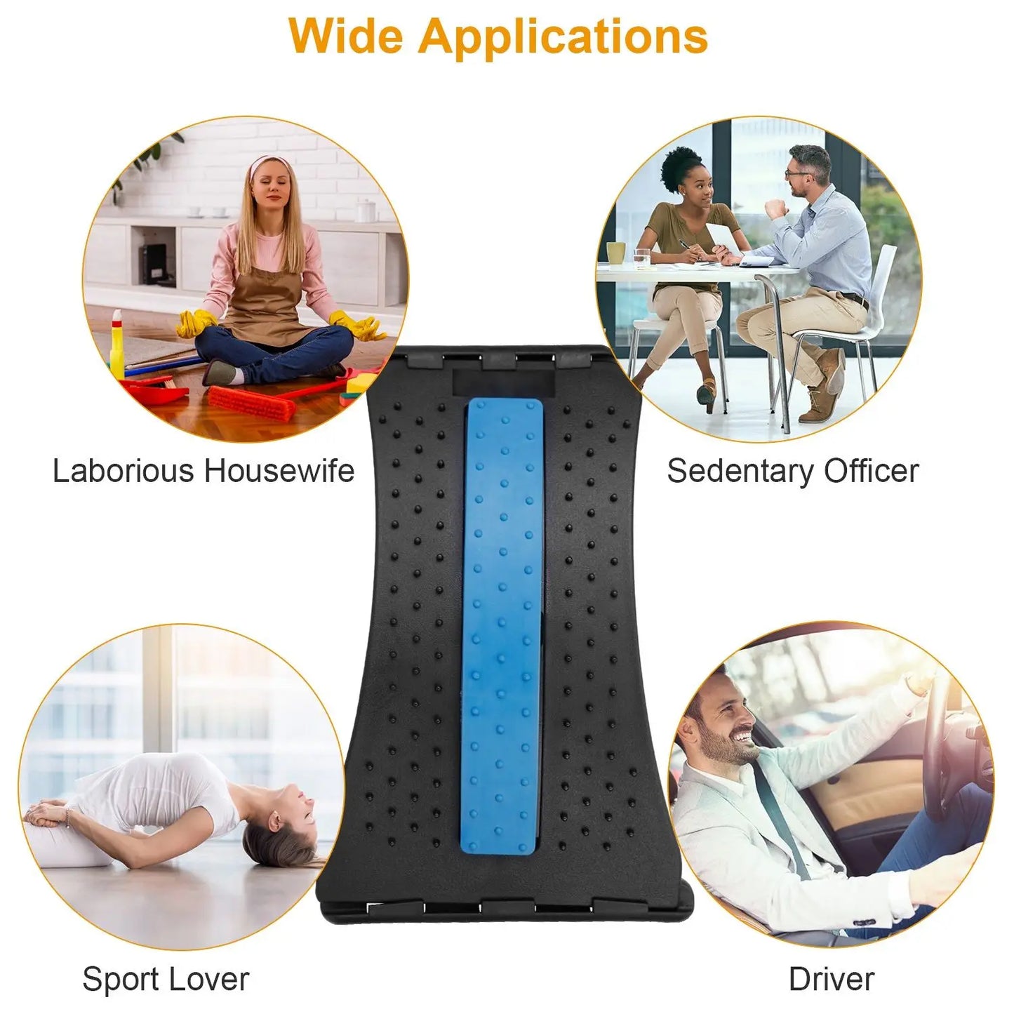 Adjustable Back Stretcher With 96 Massage Points For Posture Correction