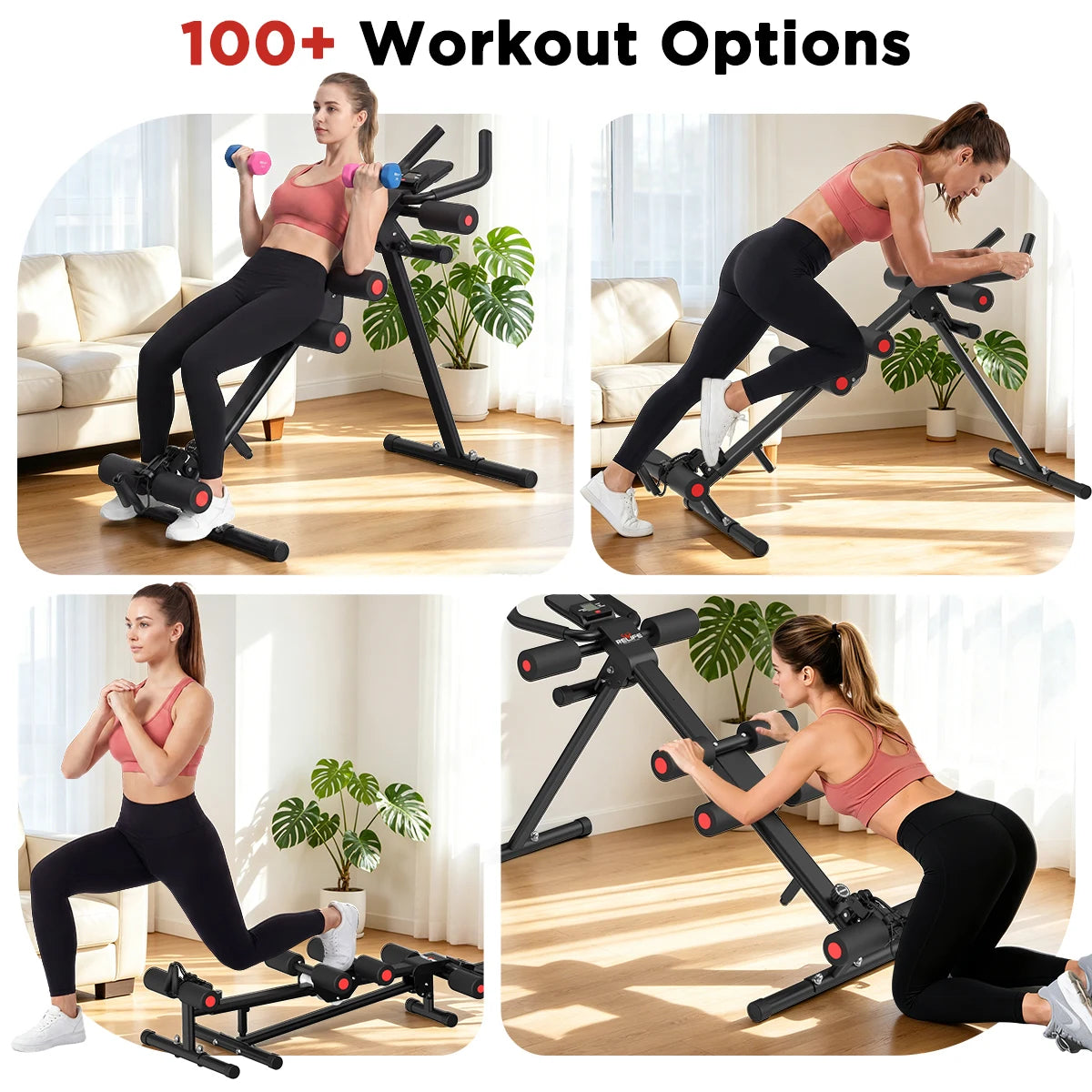 Adjustable 5-In-1 Ab Trainer With Resistance Bands For Core Workouts