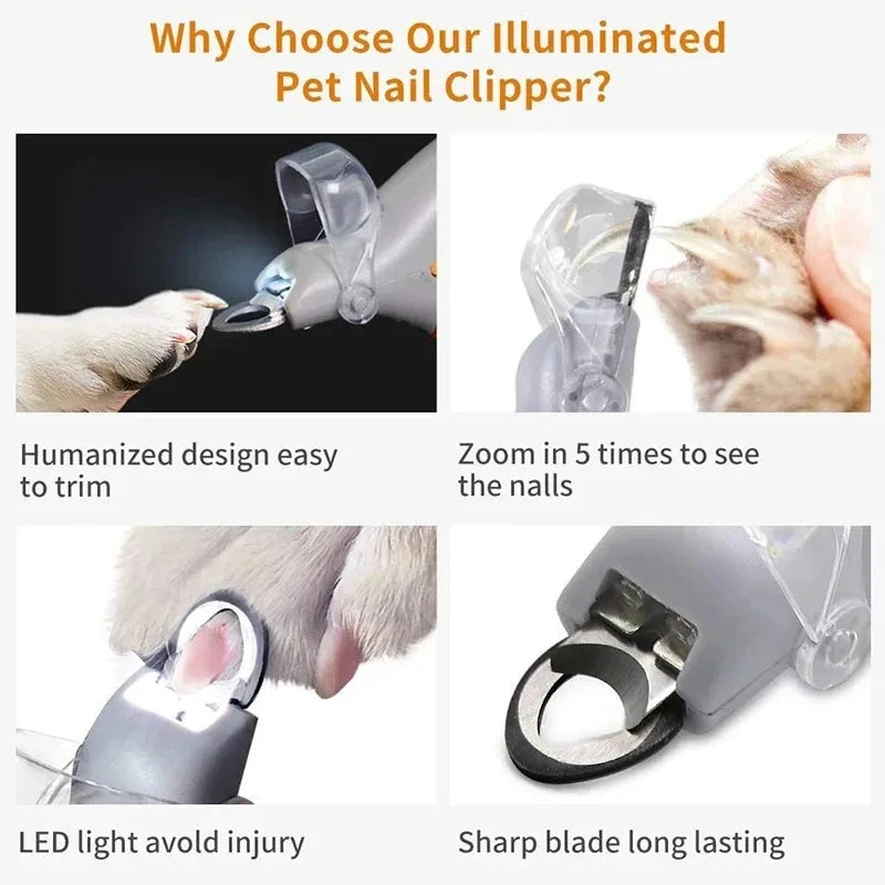LISM LED Pet Nail Scissors For Dogs And Cats Professional Toenail Clipper