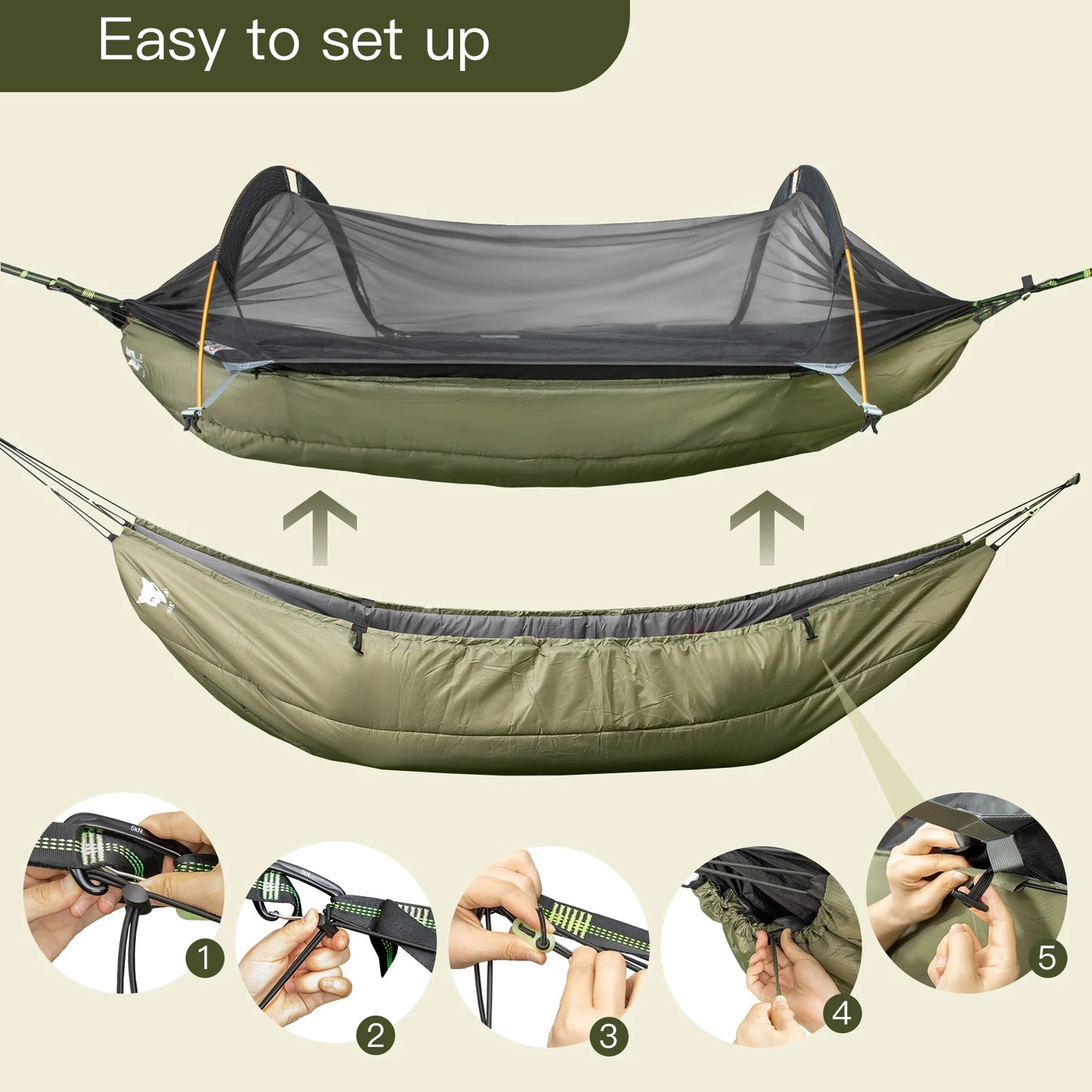 Night Cat Hammock Underquilt Sleeping Bag Insulated For 4 Season