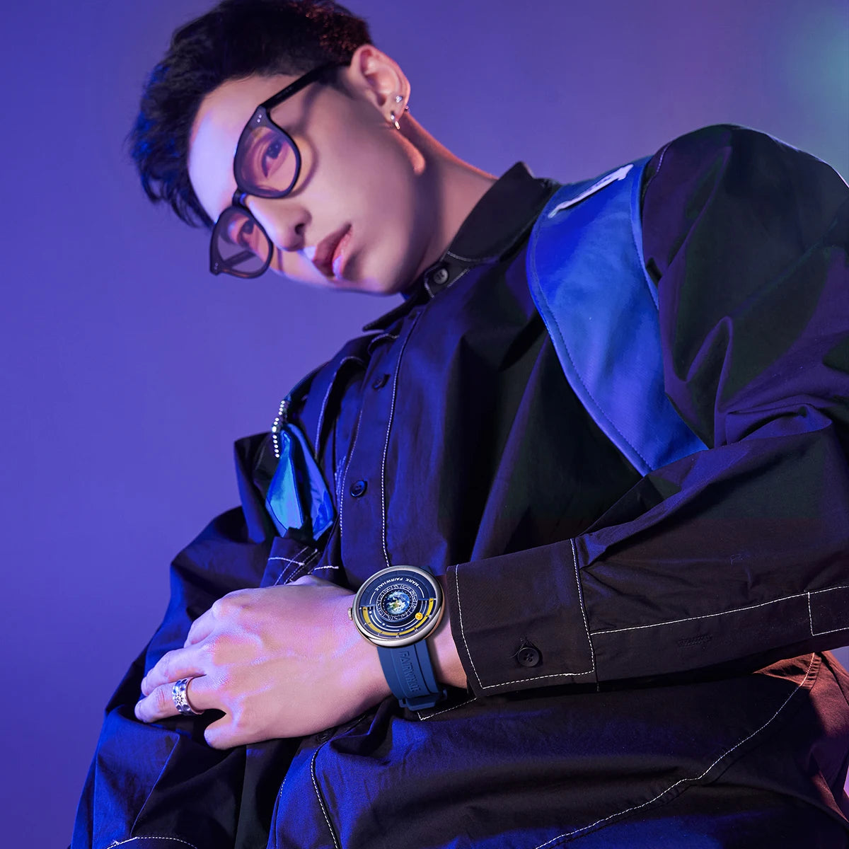 Mark Fairwhale Earth Constellation Dial Design Fashion Quartz Men's Wristwatch Waterproof Business Watch for Man Reloje Hombre