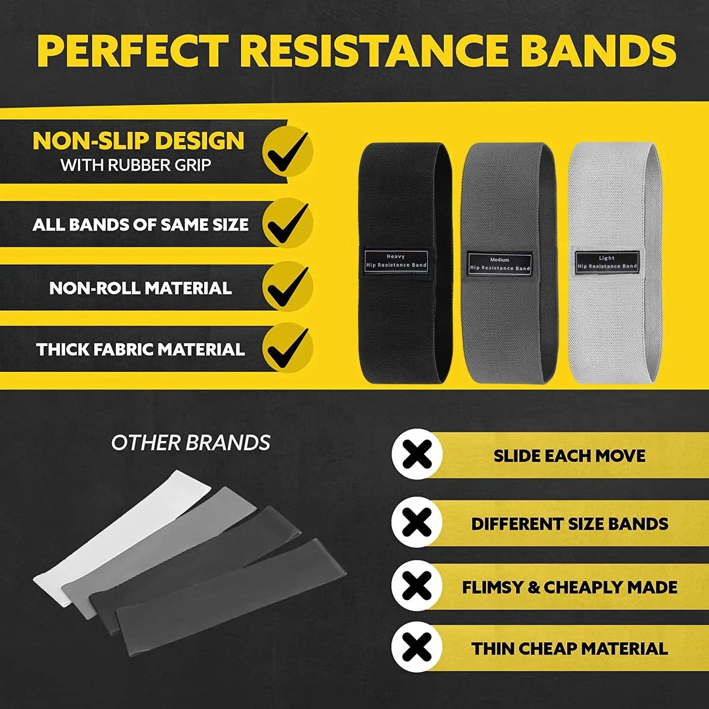 DUTRIEUX Glute Thigh Elastic Resistance Bands Set For Workout