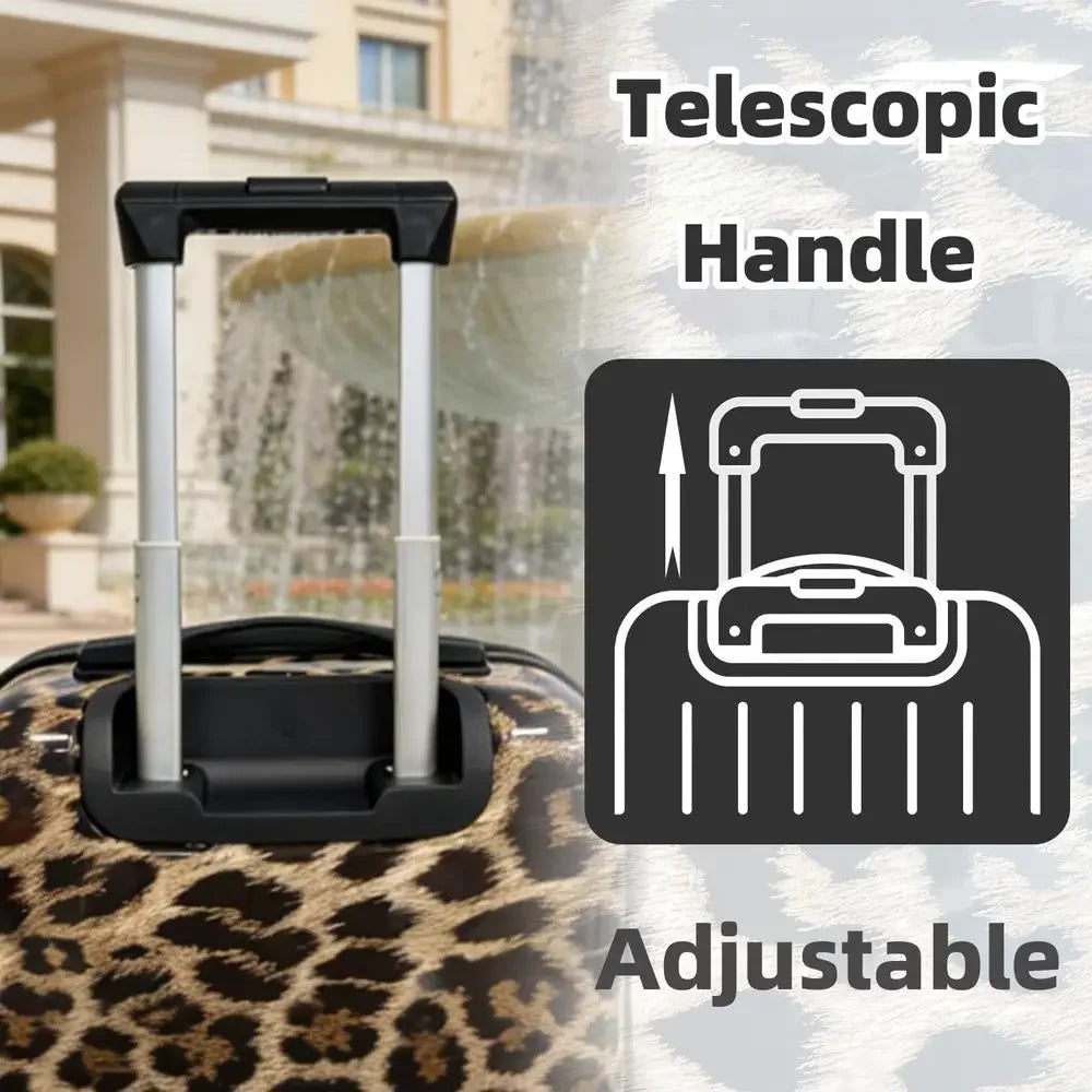 Four Piece Luggage Set With PVC Hard Shell Spinner Suitcases