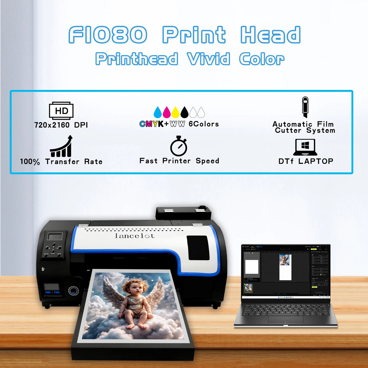 Lancelot A3 M1630 Pro DTF Printer Bundle – All-in-One Automatic T-Shirt Printing System with Powder Shaker & Heat Press Auto