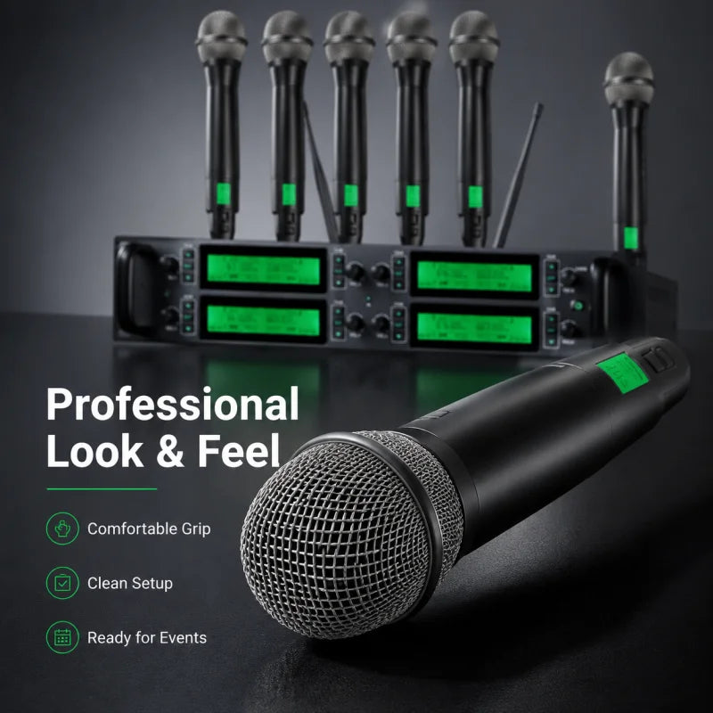 NXG 8-Channel UHF Wireless Microphone System With Eight Handheld Mics