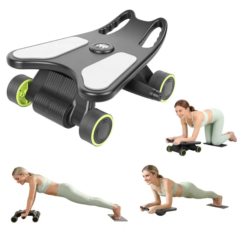 Four Wheel Abdominal Roller Trainer For Core Strength Exercise