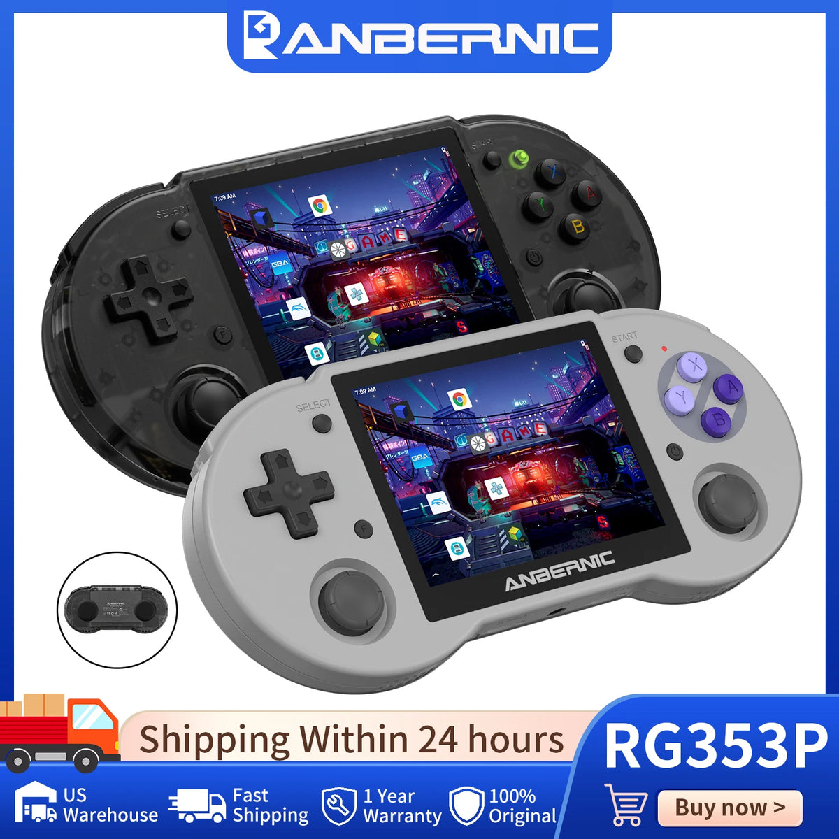 Anbernic RG353P Retro Handheld Gaming Console With Dual OS Support