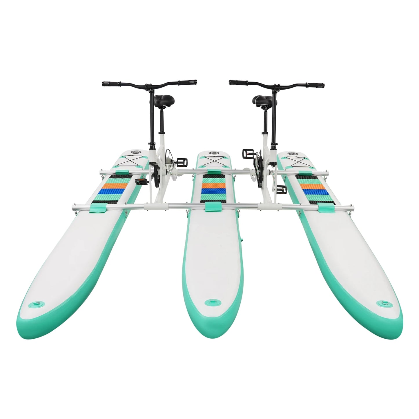Pedal Water Bike for Two People With Aluminum Frame Human Powered Inflatable Pedal Boat for Water Parks and Rentals