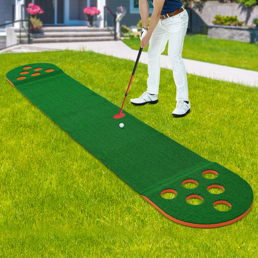Foldable Golf Putting Mat With Two Clubs And Two Balls For Home Practice Durable Mini Golf Training Pad For Beginners
