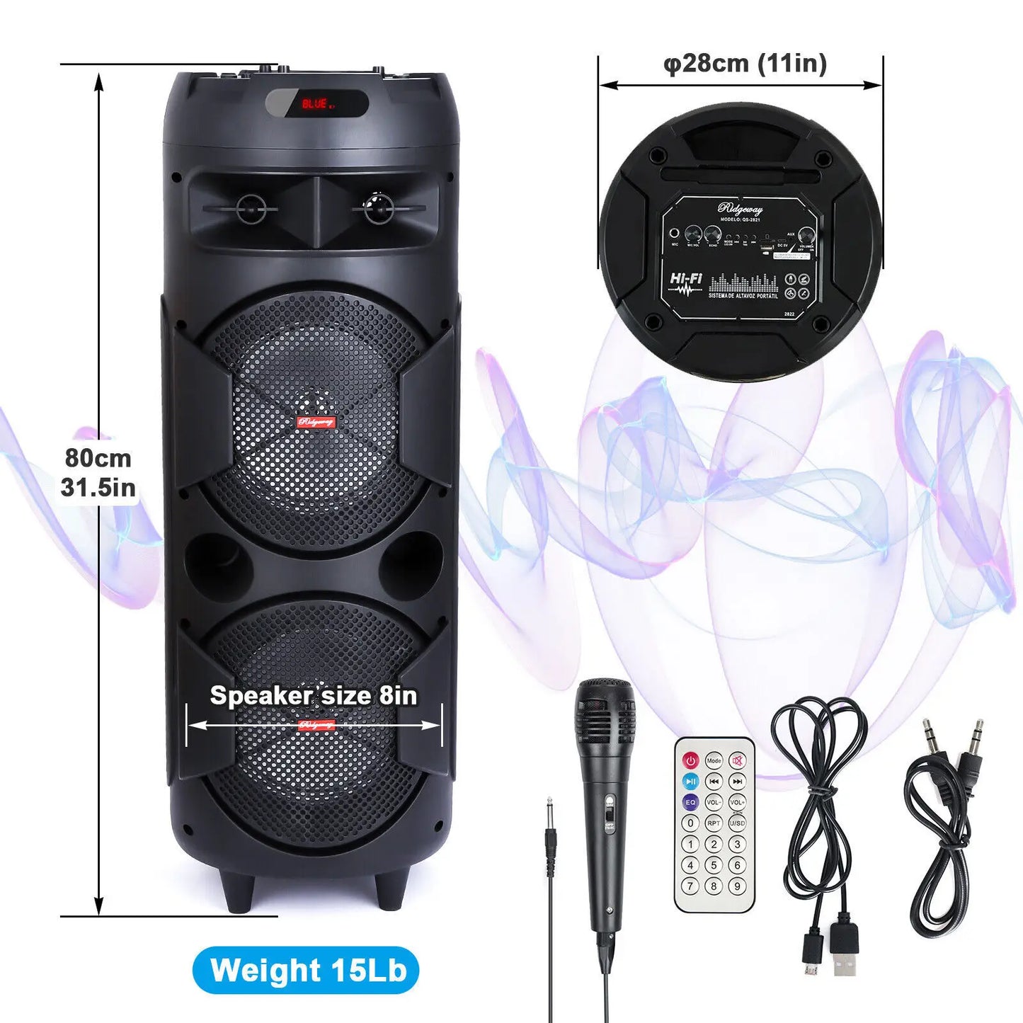 CURUK 5000W Portable Bluetooth Speaker Heavy Bass