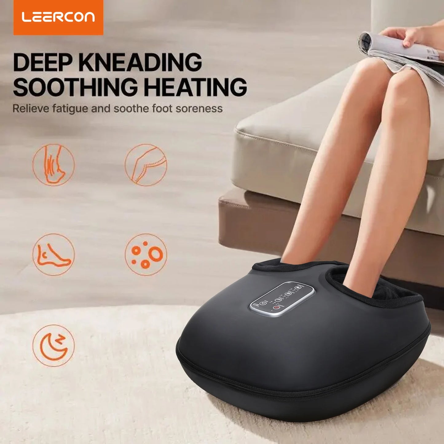 LEERCON Automatic Foot Massage Machine With Fully Wrapped Rollers
