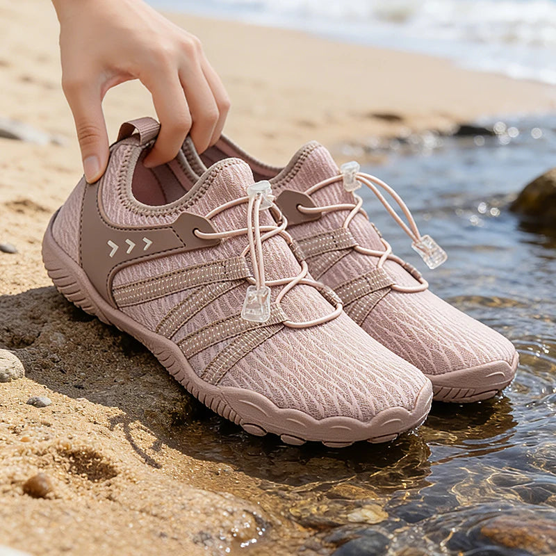 New Women Water Shoes Five Fingers Barefoot Summer Upstream Wading Aqua Shoes Quick Dry Swimming Sneakers Lightweight Walking