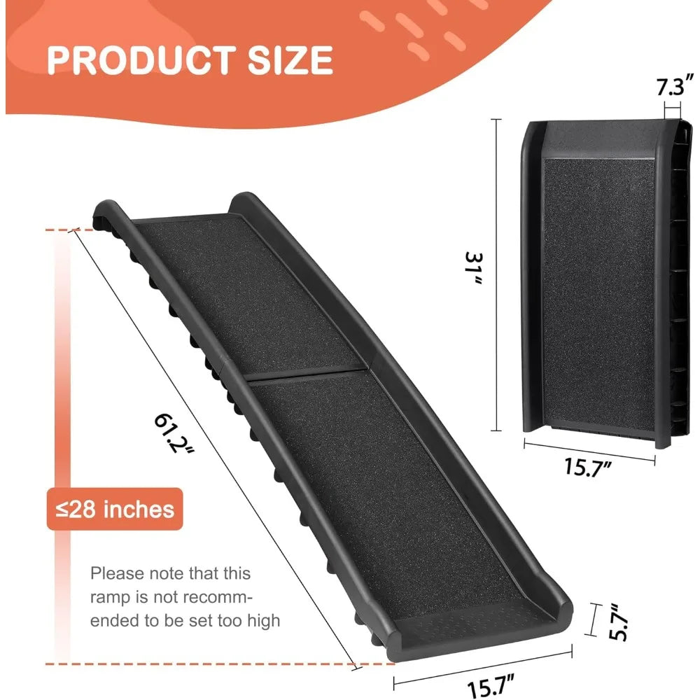 Folding Dog Ramp For Car SUV With Extra Long Rails