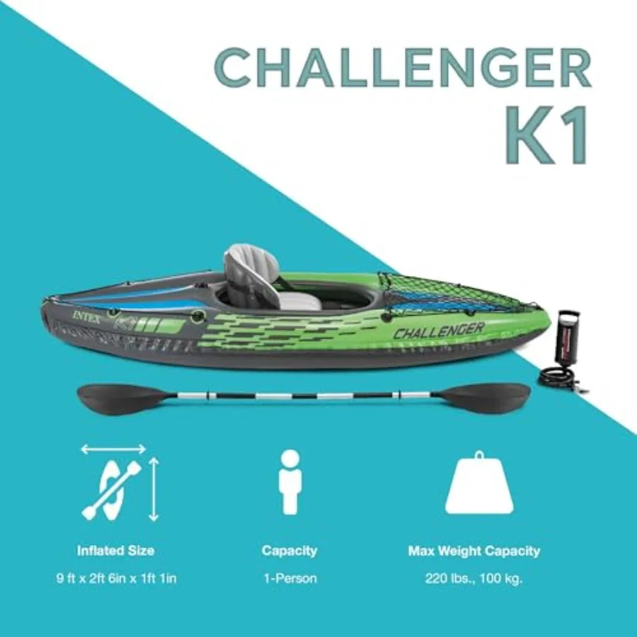 Inflatable Kayak Ultra Durable PVC For Outdoor Water Sports With Adjustable Seat Backrest Outdoor Adventurers