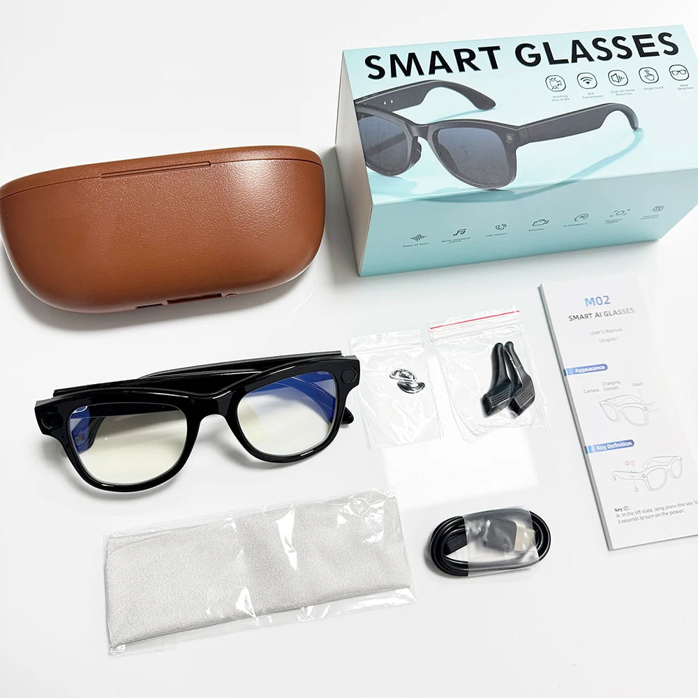 Smart AI Glasses With 1080P Camera Bluetooth Translation And Music