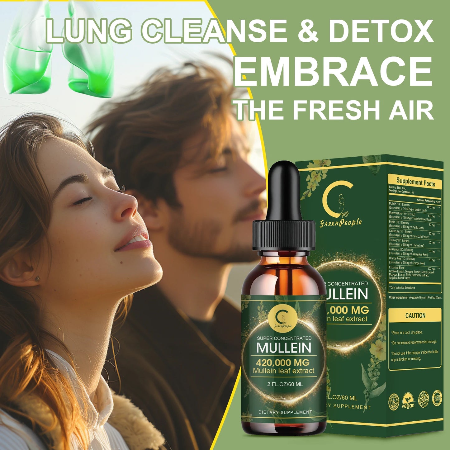 MINCH Mullein Drops for Lung Health and Immune Respiratory Support