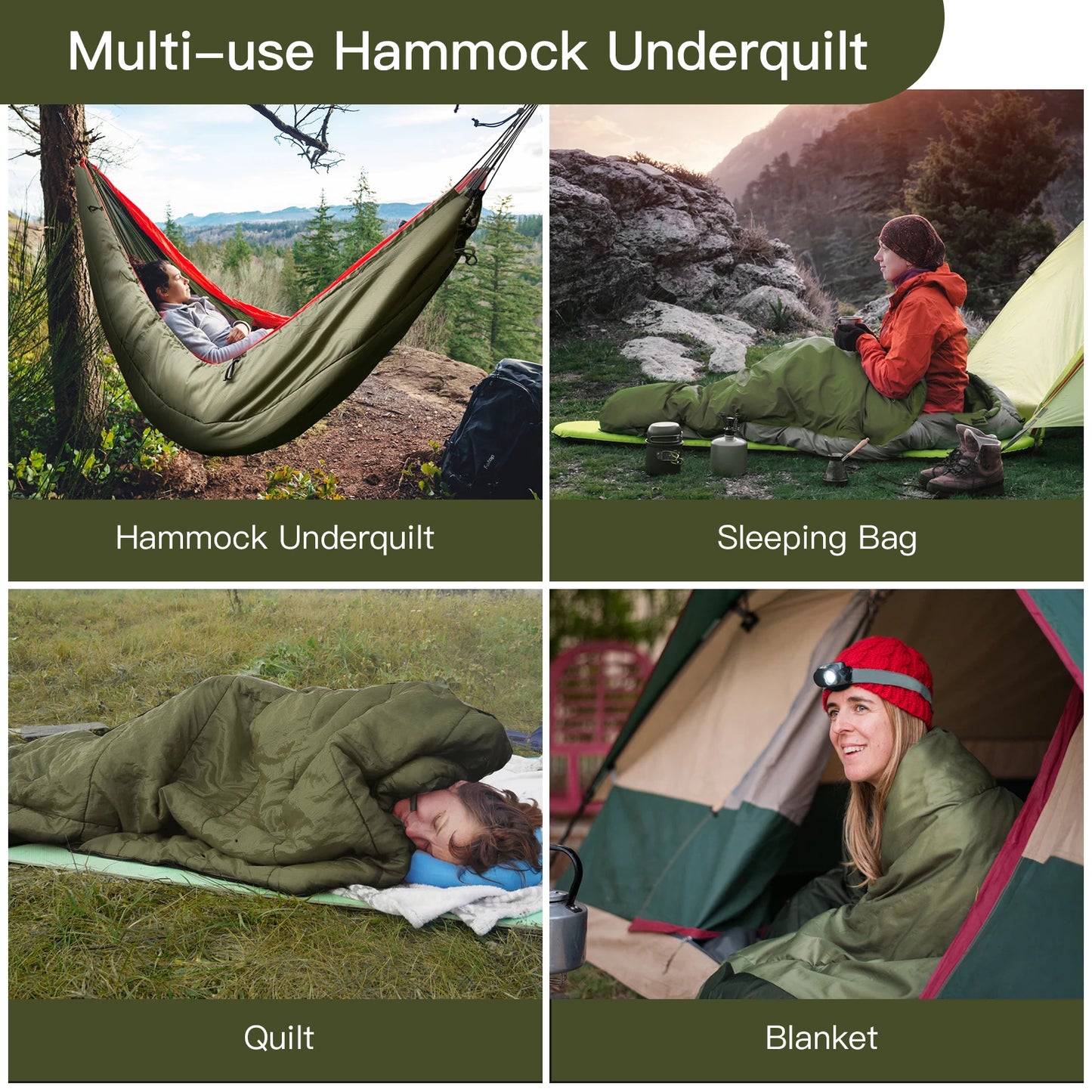 Night Cat Hammock Underquilt Sleeping Bag Insulated For 4 Season