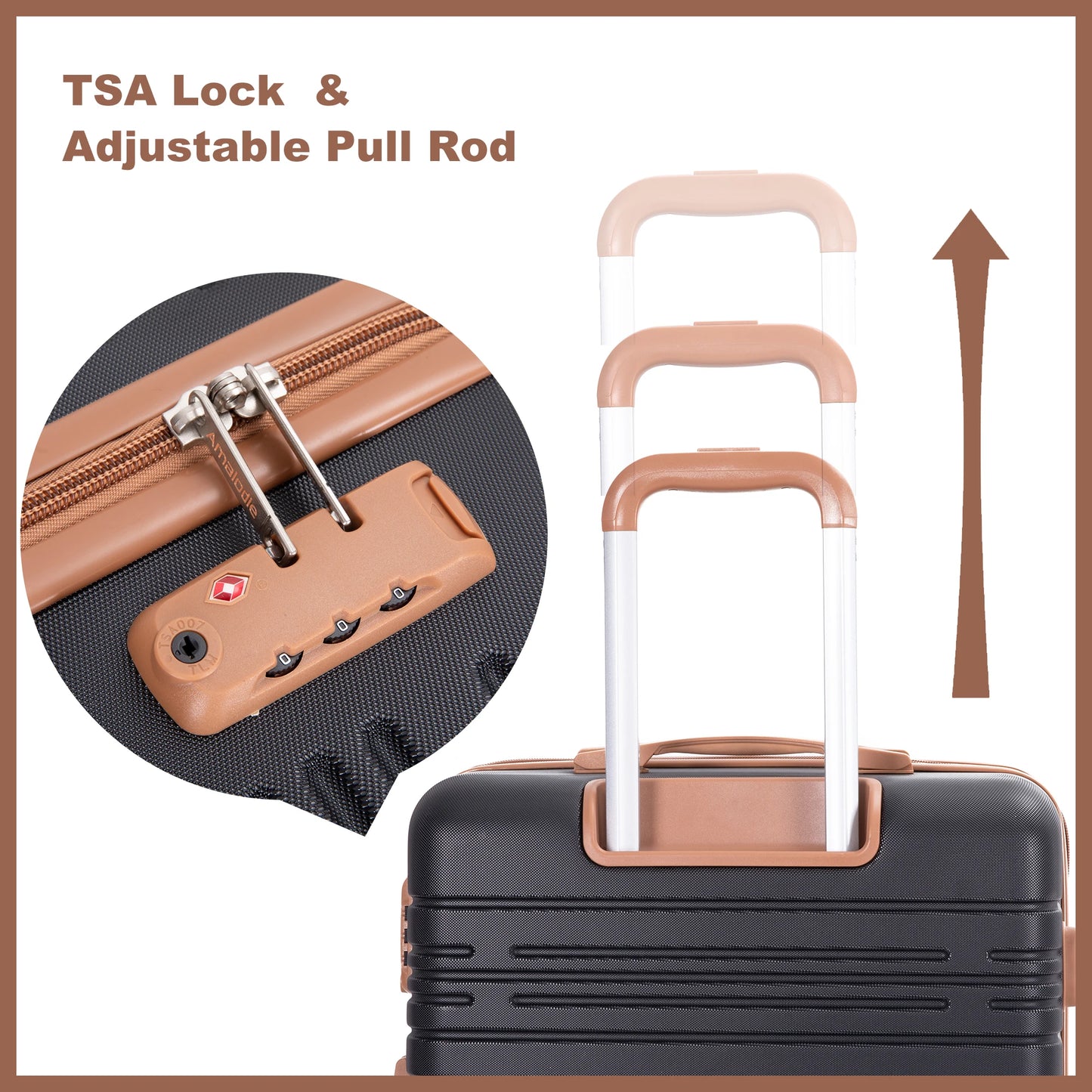 TRIPCOMP Luggage Set With Double Spinner Wheels And TSA Lock