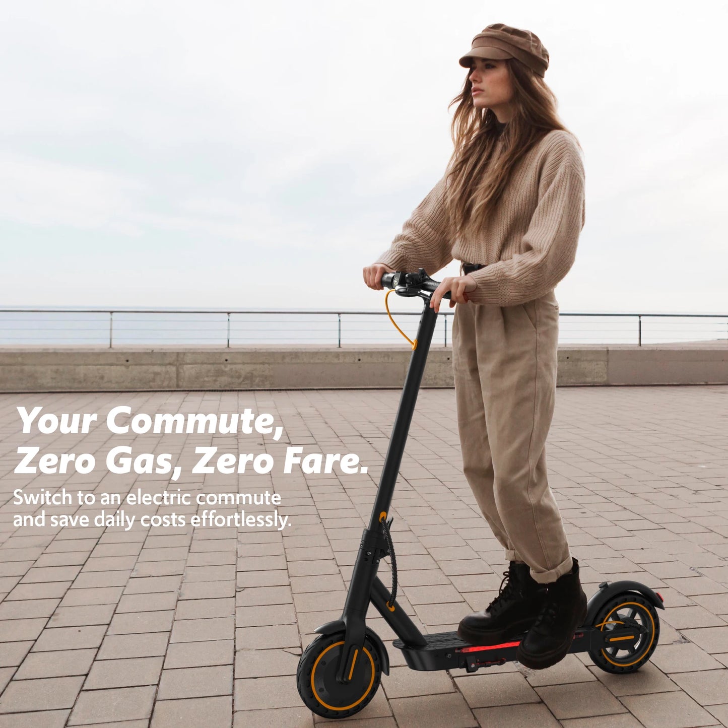 Osboo A11 Electric Scooter For Adults Foldable With Dual Suspension And Turn Signals 550W Up 22 MPH 10Inch Solid Tires