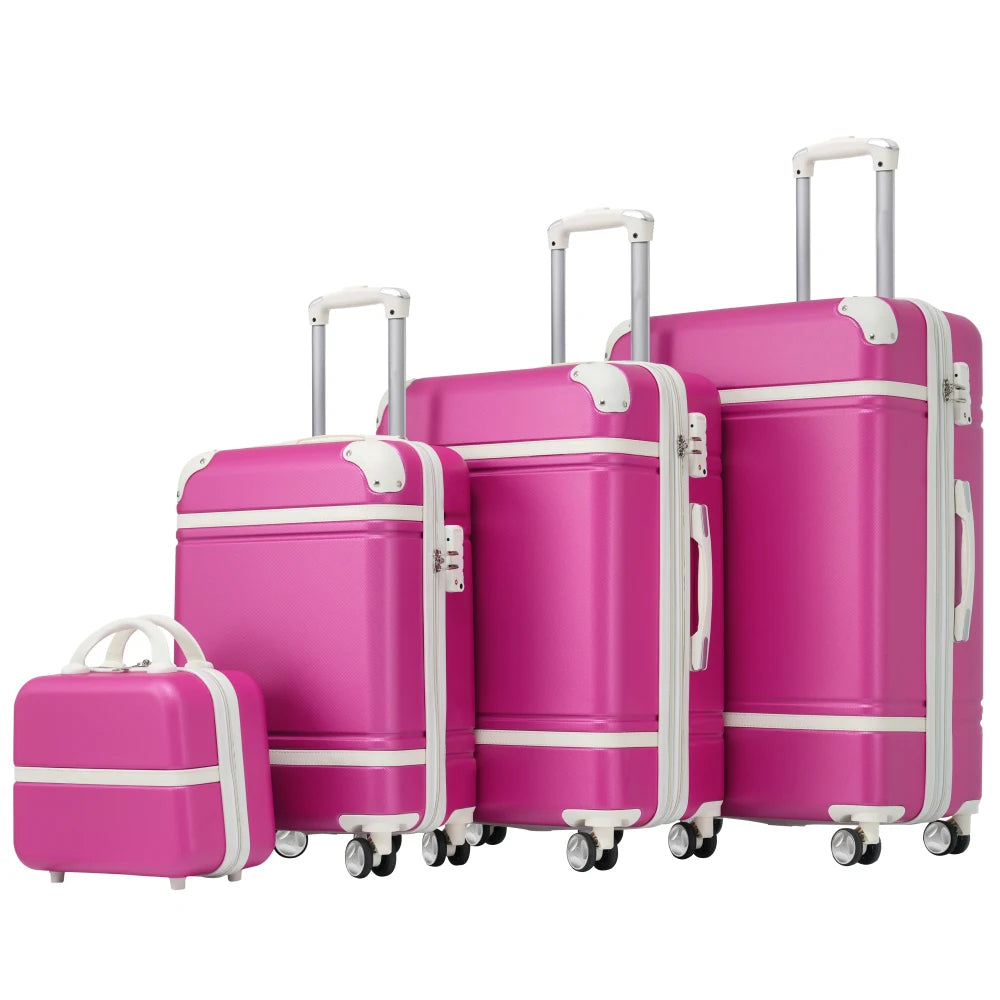 4 Piece Hardside Spinner Luggage Set With TSA Lock