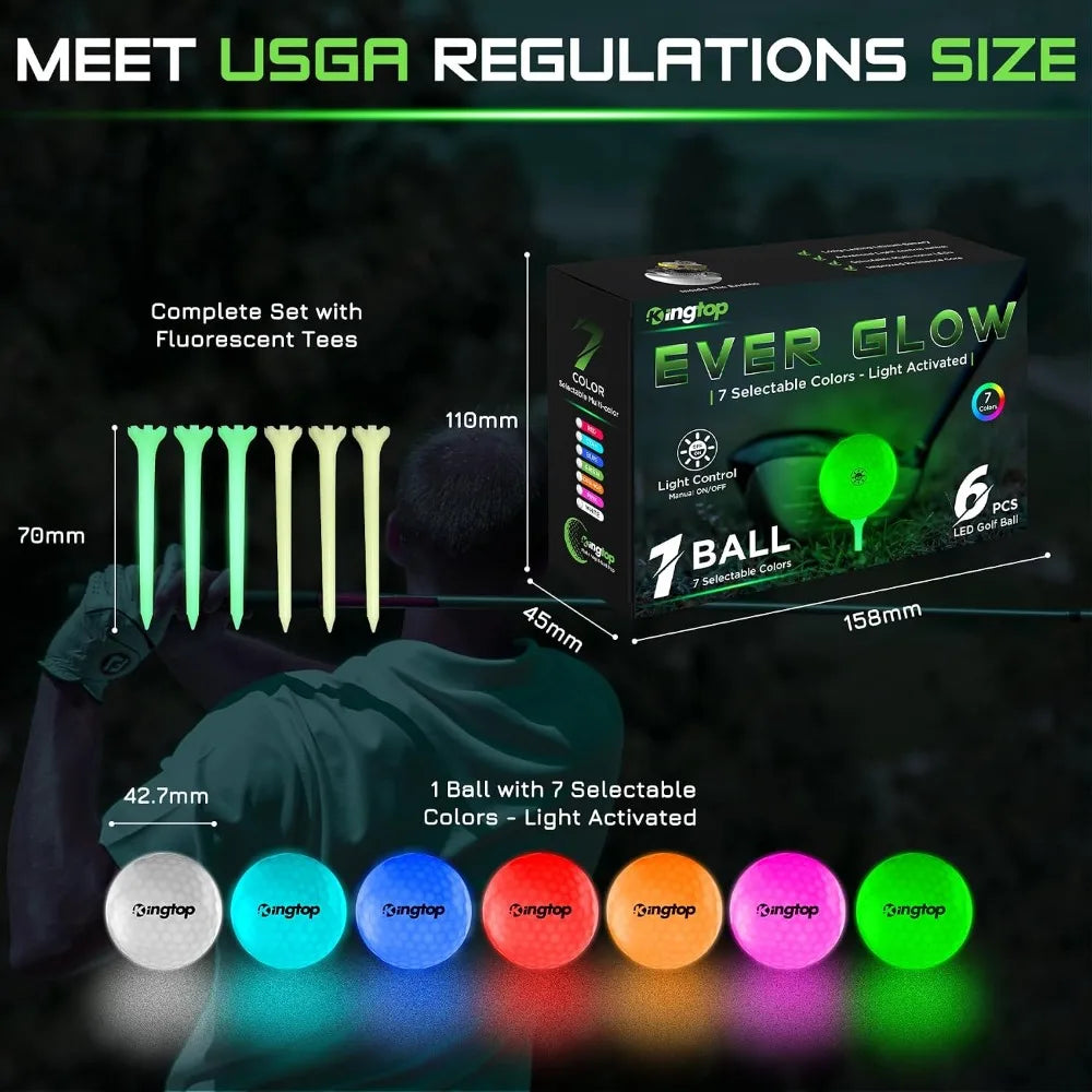 Upgraded LED Glow In The Dark Golf Balls With Case