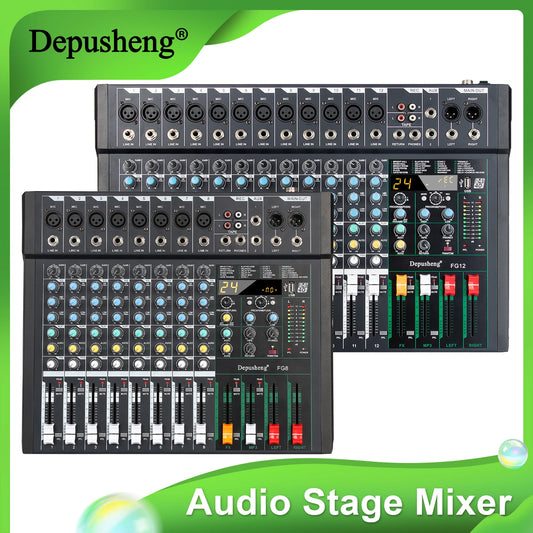 Depusheng 8 to 12 Channel DJ Console 24DSP Pro Mixer